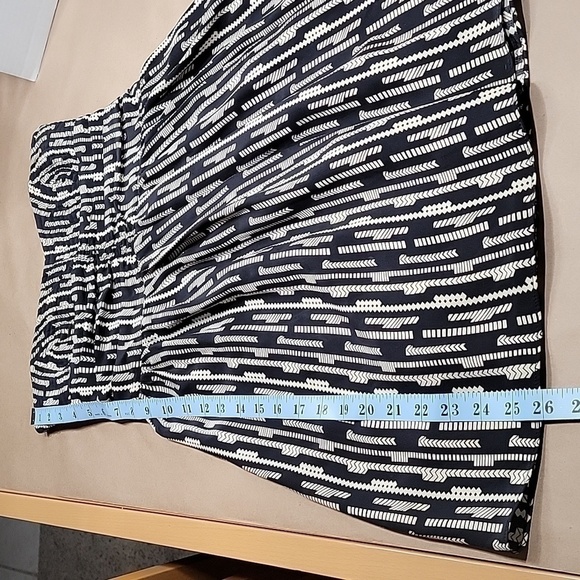 Parker "Molly" Strapless Black & Ivory Geo Print Dress, Size Tag Removed. - Picture 9 of 13